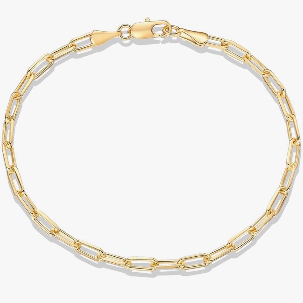 PAVOI 14K Gold Plated Paperclip Bracelet